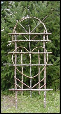 heart trellis #2, 36 inches wide, averages 7 feet tall