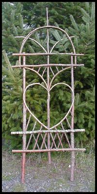 heart trellis #3, 36 inches wide, averages 7 feet tall
